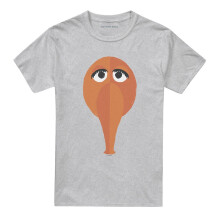 (M, Athletic Heather) Sesame Street Unisex Adult The Smirk Snuffy T-Shirt