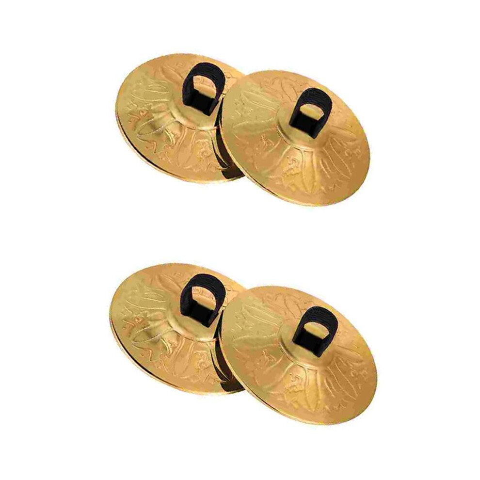 4Pcs Copper Finger Cymbals Small Finger Cymbals Belly Dancing Cymbals Musical Instrument Saucers 6032767169366
