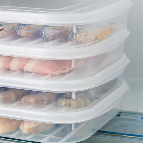 Refrigerator Fresh-Keeping Storage Box Home Transparent PE Soft Cover Stackable Food Grade Preservation Box 1