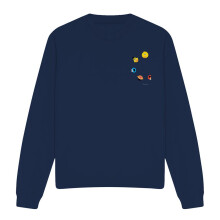 (M, Navy) Sesame Street Unisex Adult Heads Sweatshirt