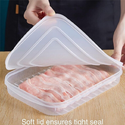 Refrigerator Fresh-Keeping Storage Box Home Transparent PE Soft Cover Stackable Food Grade Preservation Box 2