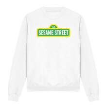 (M, White) Sesame Street Unisex Adult Logo Sweatshirt