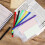 12pcs A5 Binder Pockets 6 Hole A5 Binder Inserts with 42 Adhesive Binder Tabs for 6 Ring Notebook Binders 5