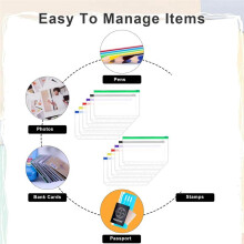 12pcs A5 Binder Pockets 6 Hole A5 Binder Inserts with 42 Adhesive Binder Tabs for 6 Ring Notebook Binders