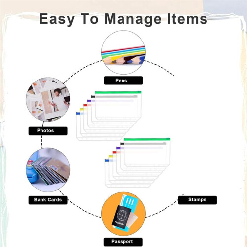12pcs A5 Binder Pockets 6 Hole A5 Binder Inserts with 42 Adhesive Binder Tabs for 6 Ring Notebook Binders