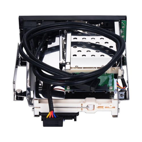 Estojo de Disco Rígido Interno de Slot Duplo de 5,25 Polegadas Gabinete  HDD/SSD de 2,5+3,5 Polegadas Design Sem Ferramentas com 2 Travas de 2