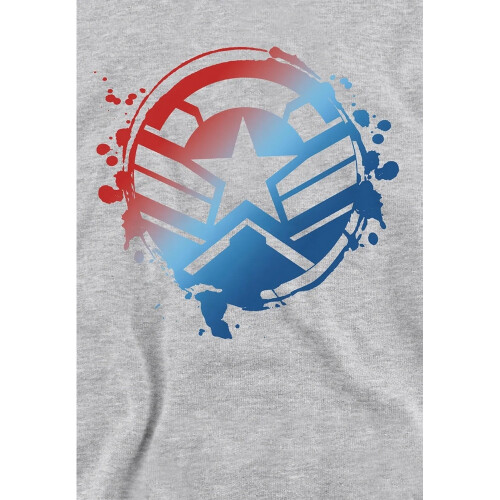 Captain America (7-8 Years, Athletic Heather) Captain America Childrens/Kids Gradient Shield Heather Pull Over Hoodie 2