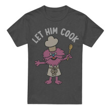 (M, Charcoal) Sesame Street Unisex Adult Let Him Cook T-Shirt