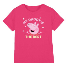 (7-8 Years, Fuchsia) Peppa Pig Girls My Daddy Is The Best T-Shirt