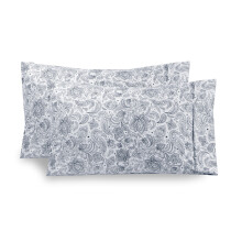Elegant Comfort Ultra Soft Set of 2 Floral Print Pillowcases - 1500 Premium Hotel Quality Microfiber, Soft and Smooth Envelope Closure 2-Piece Pillow