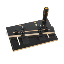 POWERTEC Table Saw Tapering Jig, Small Parts Taper Jig with 3/4" x 3/8" Miter Bar, Adjustable Hold Down Clamp, Non-Slip Grip Strips, Ergonomic Handle