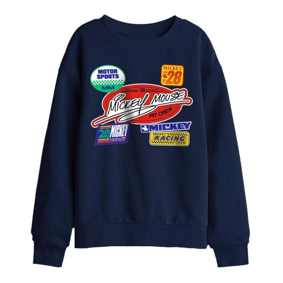 Disney (5-6 Years, Navy) Childrens/Kids Mickey Mouse Badge Sweatshirt