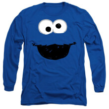 (XL, Royal Blue) Sesame Street Unisex Adult Cookie Monster Long-Sleeved T-Shirt