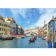 BELECO 7x5ft Stoff Venetië Italië Achtergrond Gondel Dichtbij Beroemde Rialtobrug