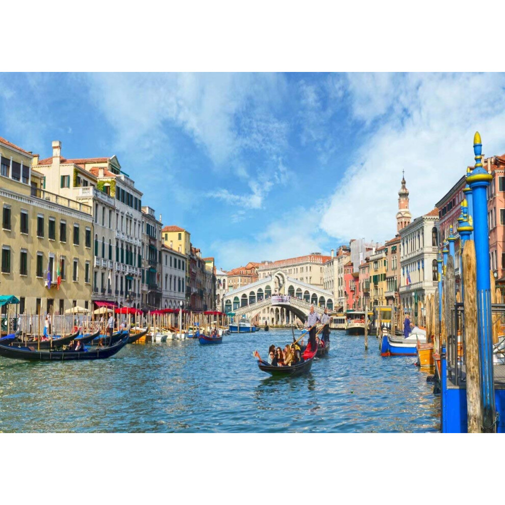Beleco 7X5ft Fabric Venice Italy Backdrop Gondola Near To Famous Rialto Bridge In Venice Photography Backdrop For Italian Party Decorations Adult Game 8435313233081