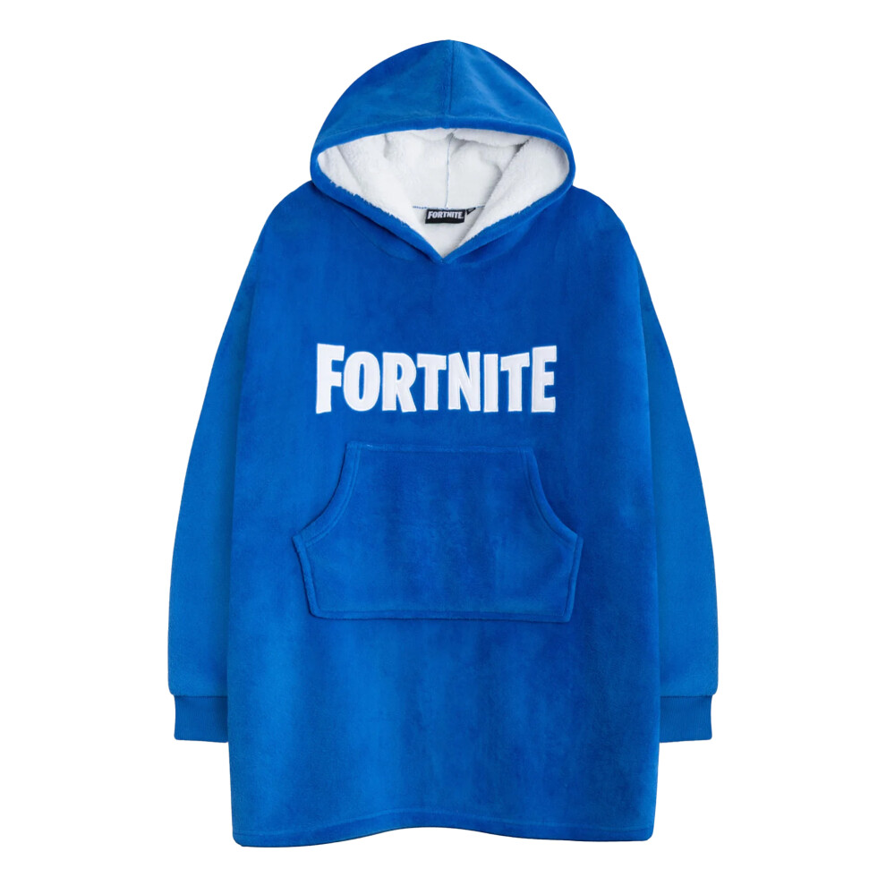 Fortnite Childrens/Kids Character Blanket Hoodie Blue