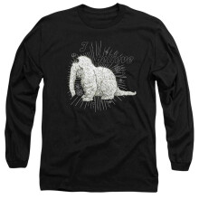 (L, Black) Sesame Street Unisex Adult I Believe Snuffleupagus Long-Sleeved T-Shirt