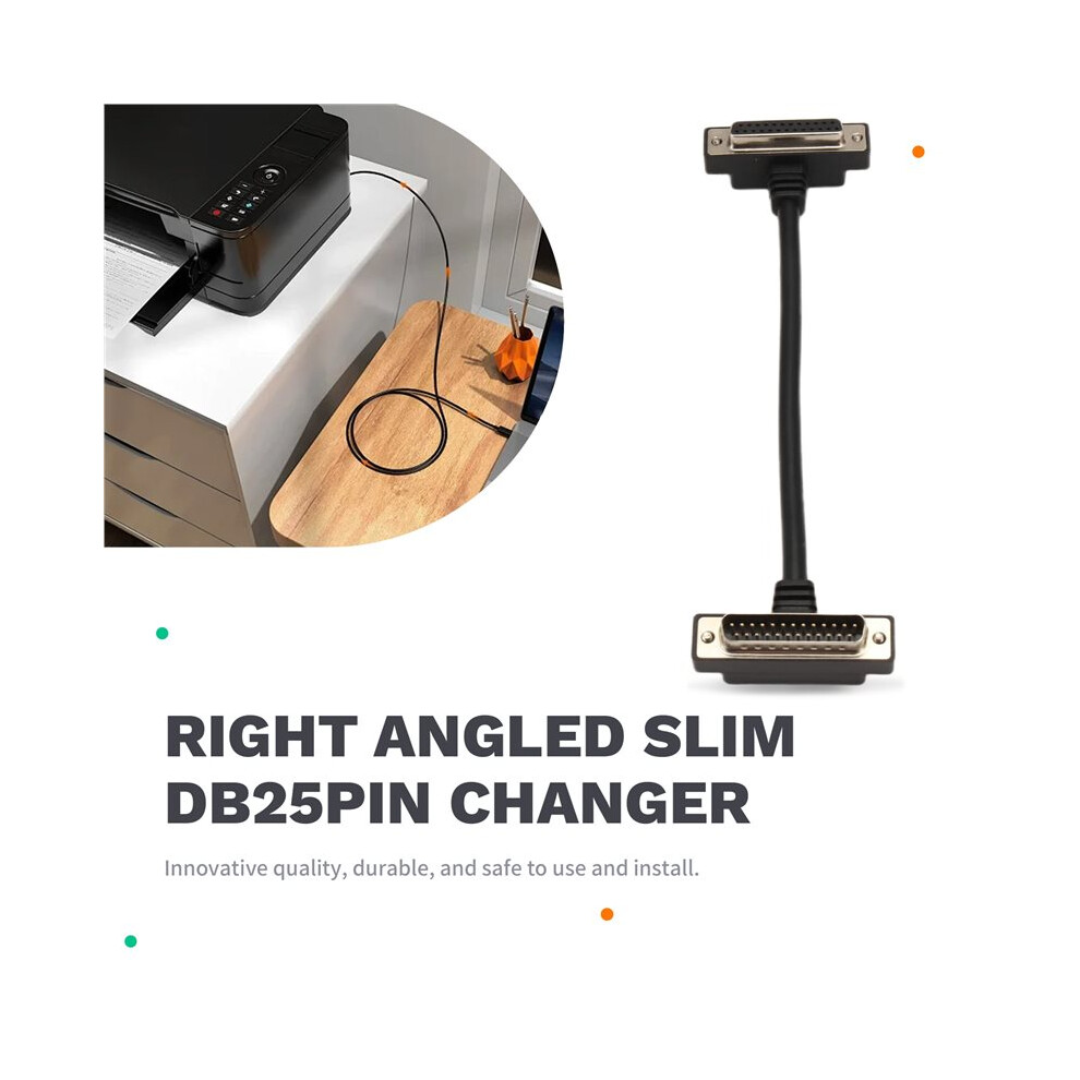 Down Angled Low Profile Db25 Male To Female Extension Cable Right Angled Slim Db25pin Changer Connector Printer Cable 4714229344147