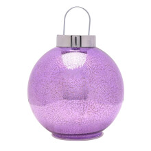 Purple Mercury Glass LED Fairy Light Bauble Ornament - 20cm