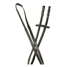 (54in, Black) Collegiate Comfitec Opulux Leather Raised Horse Reins