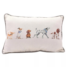 Wildlife Dog Line Up Filled Cushion