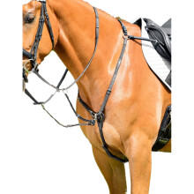 (Warmblood, Black) Collegiate ComFiTec Opulux Padded Leather Breastplate With Running Martingale