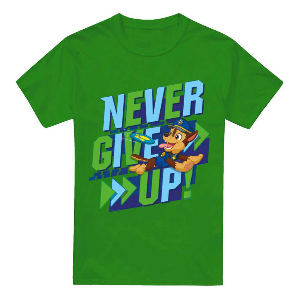 Paw Patrol (3Xl, Kelly ) Mens Never Give Up T-Shirt Green