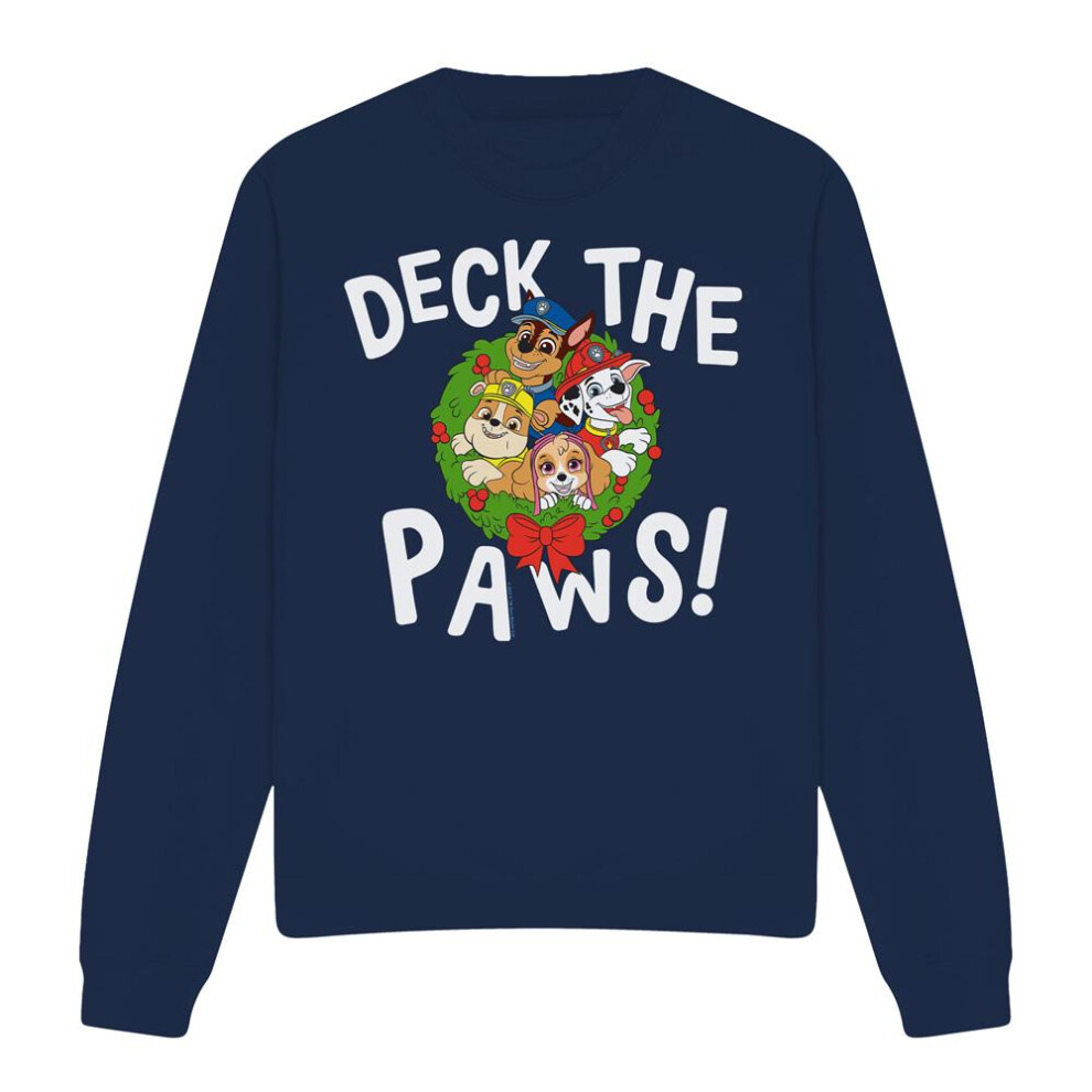 Paw Patrol (Xl, Navy) Unisex Adult Deck The Paws Christmas Sweatshirt Blue,Multicoloured