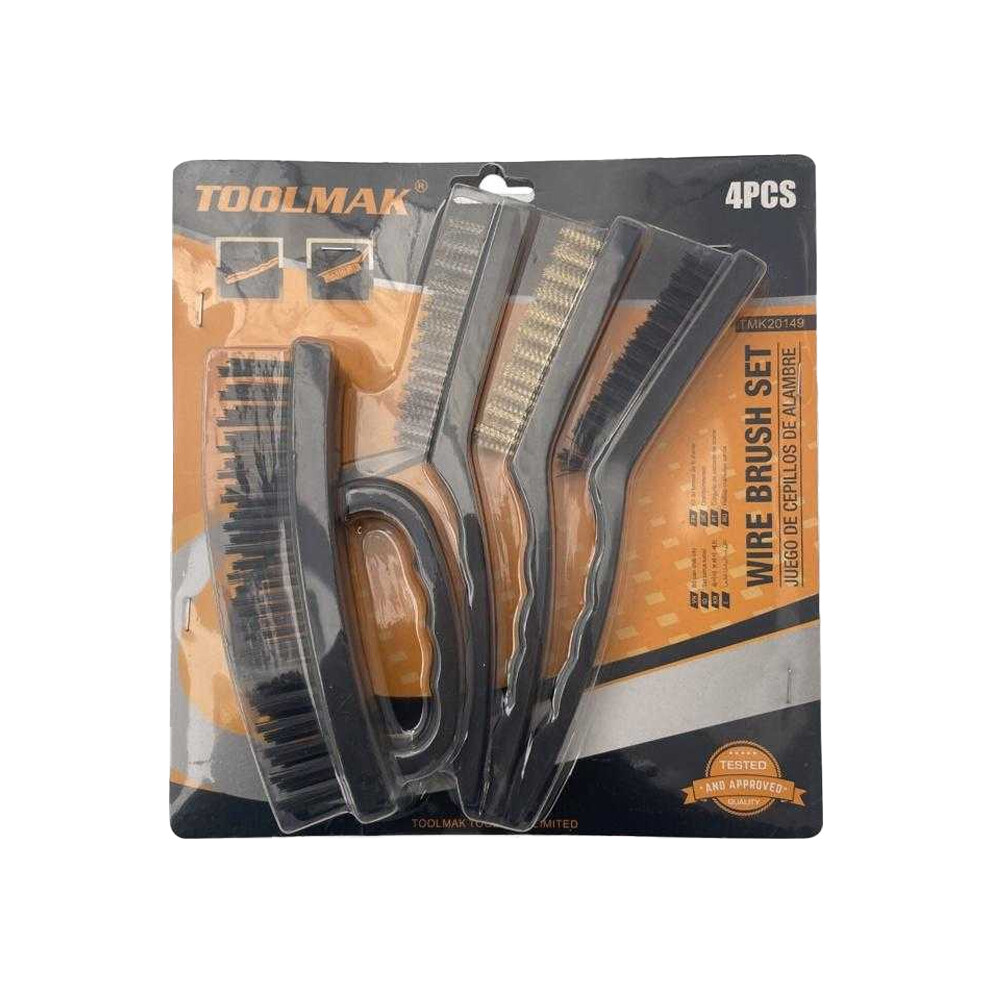 Toolmak Wire Brush Set (Pack Of 4) 5063884468347