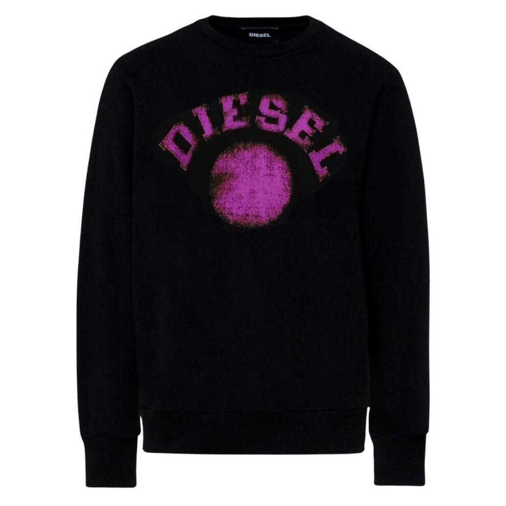 Diesel (Xxl, ) Mens Faded Dot Logo Sweatshirt Black