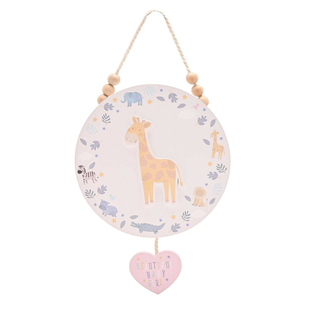 Celebrations Petit Cheri Giraffe Baby Girl Plaque