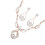2Sets Damen Schmuckset Rosenvergoldeter Ohrringe 1
