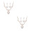 2Sets Damen Schmuckset Rosenvergoldeter Ohrringe 7