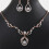 2Sets Damen Schmuckset Rosenvergoldeter Ohrringe 11