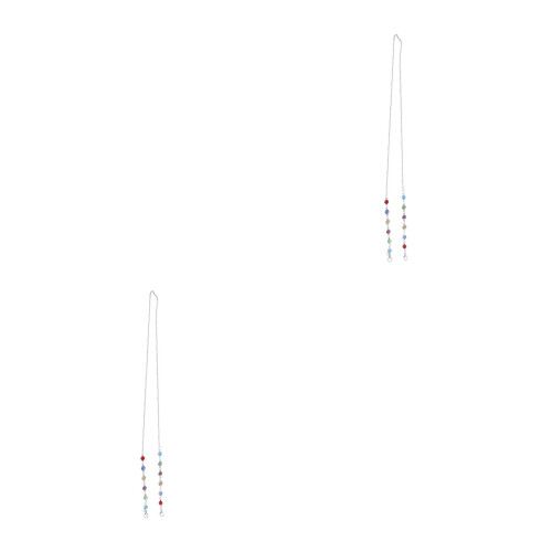 2Stk Maskenband Silber Legierung Mit Bunten Perlen 2