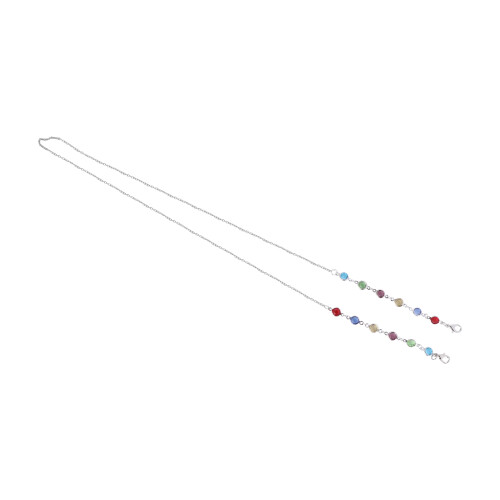 2Stk Maskenband Silber Legierung Mit Bunten Perlen 1