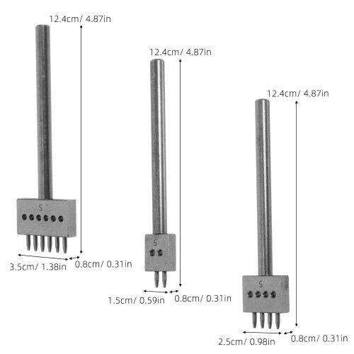 3Stk Lochwerkzeug Set Mit Ergonomischem Für Leder 1