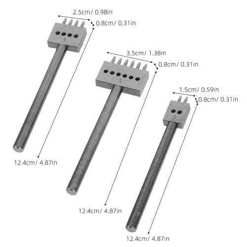3Stk Lochwerkzeug Set Mit Ergonomischem Für Leder 2