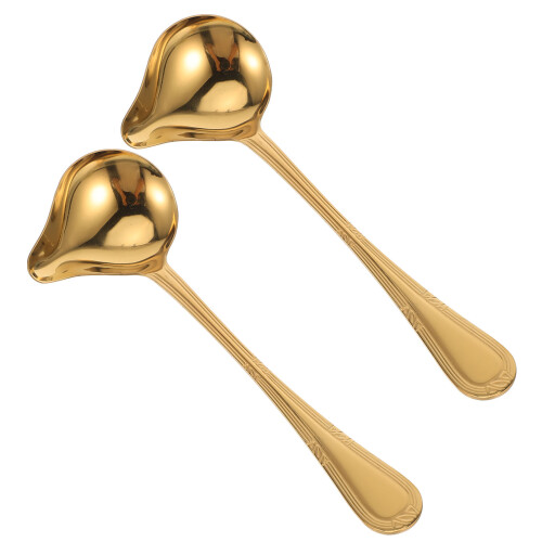 8Stk Hitzebeständige Suppenkellen, Goldene Öltrennlöffel 1