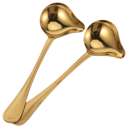 8Stk Hitzebeständige Suppenkellen, Goldene Öltrennlöffel 2
