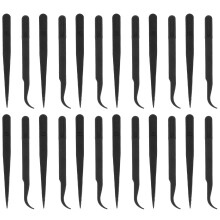 180St Zwarte Plastic Pinzetten Set Voor Lab Nail Art En Creatief