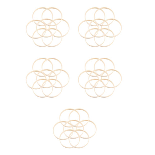 100Stk Runde Bambusringe Beige DIY Makramee Und Basteln 2