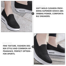 3Paren Zwarte Vrouwelijke Ademend Mesh Sportschoenen Dikte Zool Casual