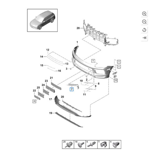 Car Front Bumper Fog Lamp Light Bracket Support for  Cayenne 2019-2021 Left 9Y0807685 2