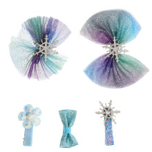 5Stk Blaue Haarspangen Set Mit Schleifen Und Für