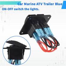 Gang Rocker Panel 5Pin op Off Pre-Wired Rocker Waterdicht Switche Panel voor Car Marine ATV Trailer Blauw