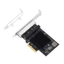 IOCREST 2.5G 4 PCIe RJ45 Lan 10/100/1000/ 2500Mbps RTL8125B Chip Quad Server 2.5 Gigabit Ethernet Wired Game NIC