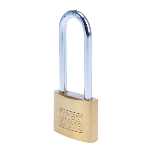 Locksmyth Brass Long Shackle Keyed Padlock 1