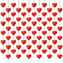 72 Pcs Guirnalda de Corazones Rojos - Sin DIY - Decoración de San Valentín