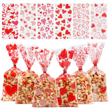 CCINEE 180pcs Bolsas de Celofán para el Día de San Valentín, Bolsas Transparentes para Dulces y Regalos